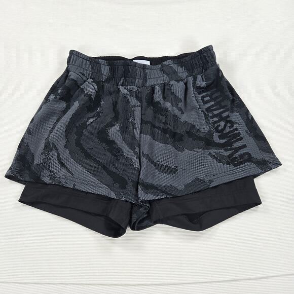 Gymshark Power‎ Loose Black Camo Athletic Shorts Women's Size Small - Picture 1 of 6